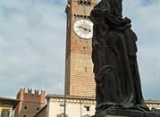 Facade of a building in Piazza delle Erbe in Verona