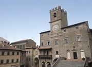 The main square with medieval buildings