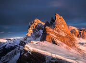 Sciare a Ortisei in Val Gardena con spettacolare vista sulle Dolomiti